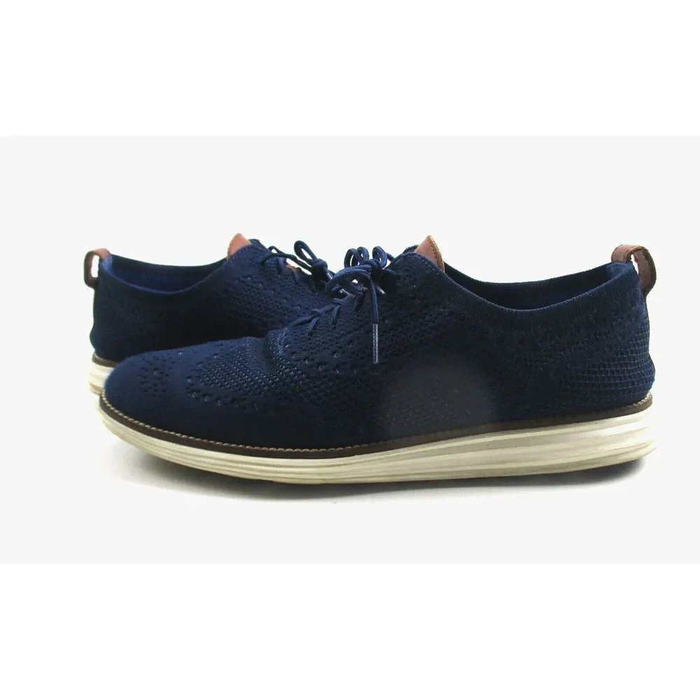 Cole Haan Originalgrand Shoes Navy Stitchlite Ivory Wingtip Oxford C27960 Men 11
